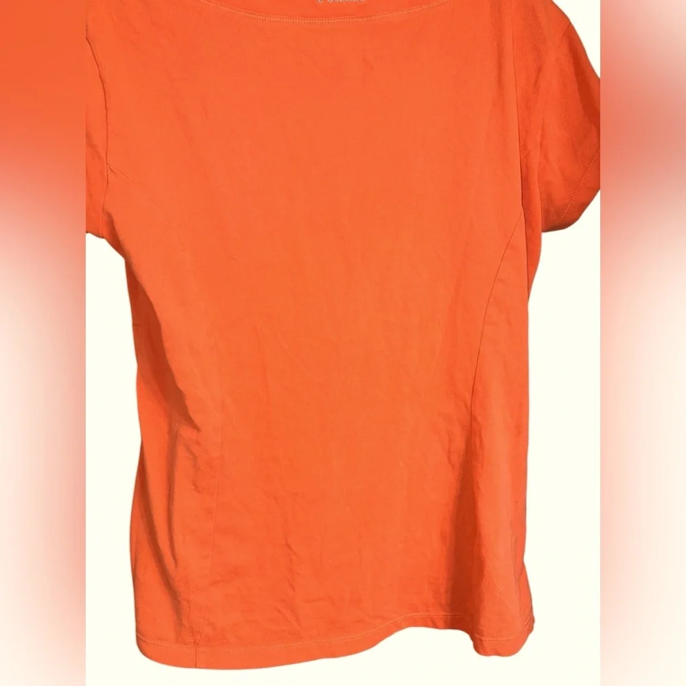 🌟 2for$30 Columbia Women Size XL Orange Cotton Short Sleeve Omni Free Shirt top - Picture 10 of 12